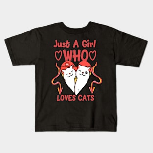 Just A Girl Who Loves Cats Kids T-Shirt